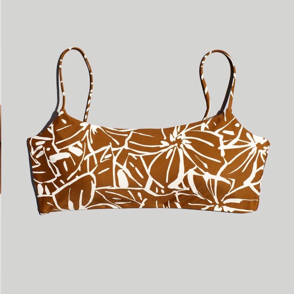 Madewell Tie-Back Bikini Top in Abstract Flora